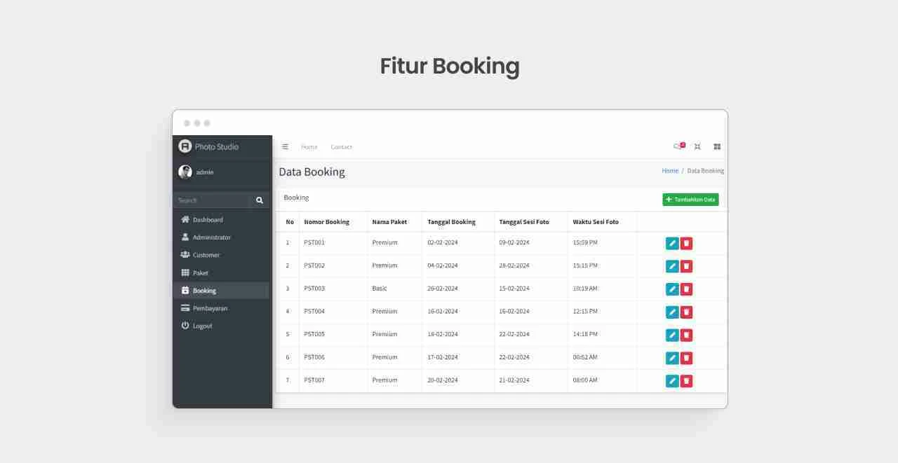 Halaman Booking